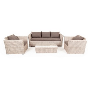 Изображение товара Лаунж-зона из искусственного ротанга, цвет коричневый 4SIS Капучино Сингл KSS2C2T-4-SET brown