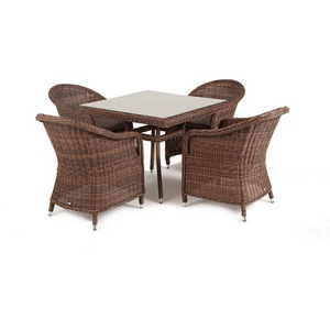 Изображение товара Обеденная группа из искусственного ротанга, цвет коричневый 4SIS Фредо FC4T-5-SET brown