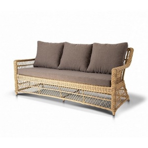 Изображение товара Диван трехместный из искусственного ротанга, цвет соломенный 4SIS Гранд Латте YH-C3881W
