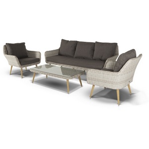 Изображение товара Лаунж-зона плетеная из искусственного ротанга, цвет бежевый 4SIS Прованс PS3C2T-4-SET beige