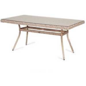 Изображение товара Плетеный стол из искусственного ротанга 160х90см, цвет бежевый 4SIS Латте YH-T4766G-1 beige