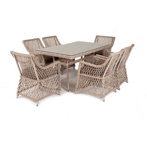 Изображение товара Обеденная группа плетеная, цвет бежевый 4SIS Латте LC6T-7-SET beige