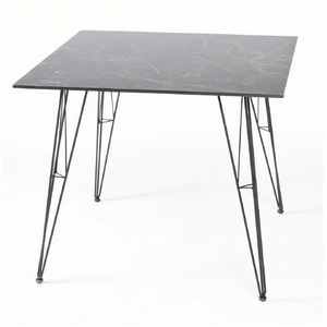 Изображение товара Обеденный стол из HPL квадратный 90х90см, цвет черный мрамор 4SIS Руссо 3029-90-90-SHT-TU10