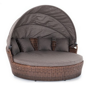 Изображение товара Плетеная кровать круглая, цвет коричневый 4SIS Стильяно YH-L618W brown