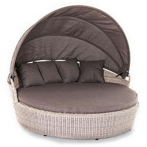 Изображение товара Плетеная кровать круглая, цвет бежевый 4SIS Стильяно YH-L618W beige