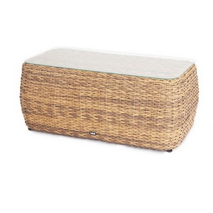 Изображение товара Журнальный столик из искусственного ротанга (гиацинт), цвет соломенный 4SIS Кальяри YH-S4663G TW