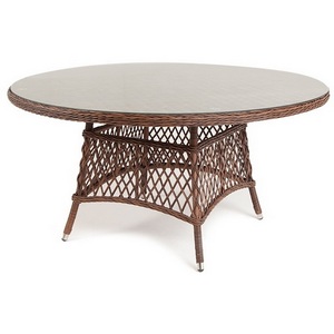 Изображение товара Плетеный круглый стол, диаметр 150 см, цвет коричневый 4SIS Эспрессо YH-T1661G-1 brown