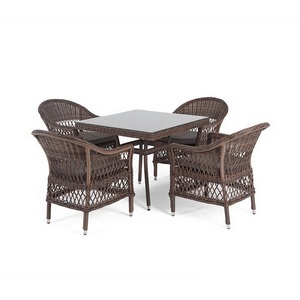 Изображение товара Обеденная группа плетеная, цвет коричневый 4SIS Сицилия SC4T-5-SET brown