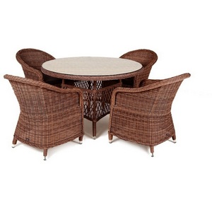 Изображение товара Обеденная группа плетеная, цвет коричневый 4SIS Равенна RAVC4T-5-SET brown