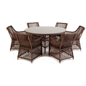 Изображение товара Обеденная группа плетеная, цвет коричневый 4SIS Эспрессо-150 L ECL6T-7-SET brown