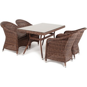 Изображение товара "Латте–140 R" обеденная группа плетеная, цвет коричневый 4SIS арт.УТ-00002189