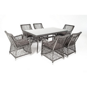 Изображение товара Обеденная группа плетеная, цвет графит 4SIS Латте LC6T-7-SET graphite