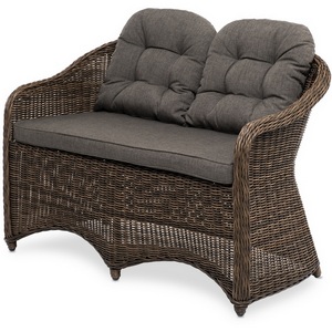 Изображение товара Диван двухместный плетенный из ротанга, цвет коричневый 4SIS Равенна YH-C2104W brown