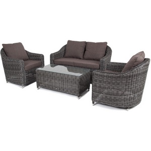 Изображение товара Лаунж-зона из искусственного ротанга, цвет графит 4SIS Кон Панна KPS2C2TJ-4-SET graphite