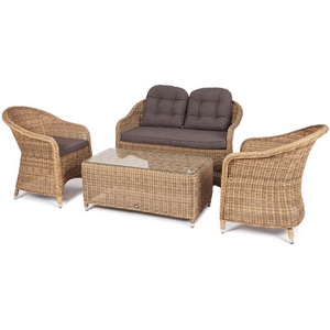 Изображение товара Лаунж-зона из искусственного ротанга, цвет соломенный 4SIS Равенна RS2C2T-4-SET