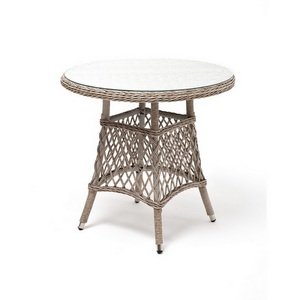 Изображение товара Плетеный круглый стол, диаметр 80 см, цвет бежевый 4SIS Эспрессо YH-T1661G-2 beige