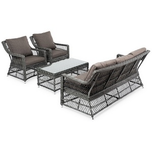 Изображение товара Лаунж-зона из искусственного ротанга, цвет графит 4SIS Гранд Латте GLS3C2T-4-SET graphite