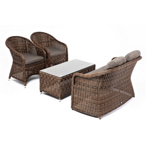 Изображение товара Лаунж-зона из искусственного ротанга, цвет коричневый 4SIS Равенна RS2C2T-4-SET brown