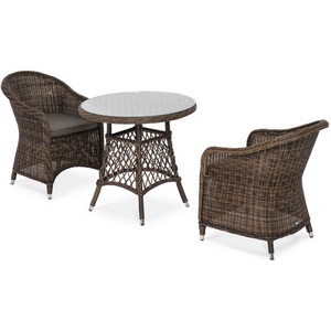 Изображение товара Обеденная группа плетеная, цвет коричневый 4SIS Эспрессо-80 R ECR2T1-3-SET brown