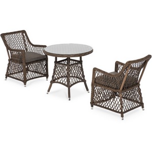 Изображение товара Обеденная группа плетеная, цвет коричневый 4SIS Эспрессо-80 L ECL2T1-3-SET brown