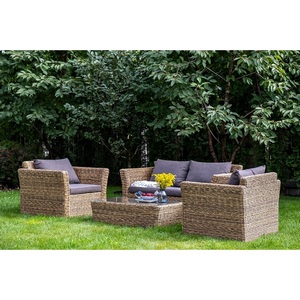 Изображение товара Лаунж-зона из искусственного ротанга (гиацинт), цвет соломенный 4SIS Капучино Сингл KSS2C2T-4-SET-TW