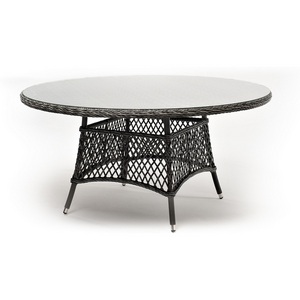 Изображение товара Эспрессо плетеный стол, диаметр 150 см, цвет графит 4SIS УТ-00005267 (круглая столешница, 4 ножки)