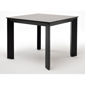 Изображение товара Венето обеденный стол квадратный из пластика HPL 90х90см, цвет серый гранит, каркас черный 4SIS УТ-00005673 (4 ножки)