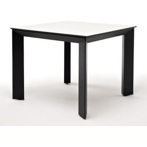Изображение товара Венето обеденный стол квадратный из пластика HPL 90х90см, цвет молочный, каркас черный 4SIS УТ-00005674 (4 ножки)
