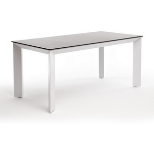 Изображение товара Венето обеденный стол из HPL 160х80см, цвет серый гранит, каркас белый 4SIS УТ-00005678 (прямоугольная столешница, 4 ножки)