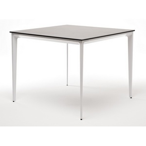 Изображение товара Малага обеденный стол из HPL 90х90см, цвет серый гранит, каркас белый 4SIS УТ-00005687 (квадратная столешница, 4 ножки)