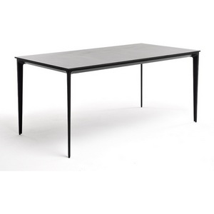 Изображение товара Малага обеденный стол из HPL 160х80см, цвет серый гранит, каркас черный 4SIS УТ-00005688 (прямоугольная столешница, 4 ножки)