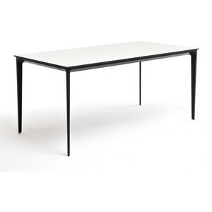 Изображение товара Малага обеденный стол из HPL 160х80см, цвет молочный, каркас черный 4SIS УТ-00005689 (прямоугольная столешница, 4 ножки)