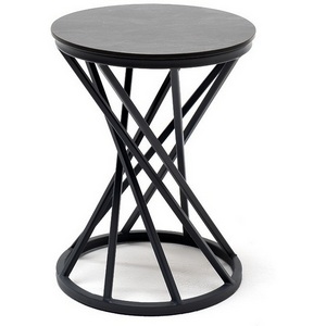 Изображение товара Сантьяго журнальный стол из HPL D40 H55, каркас из стали темно-серый (RAL 7024), цвет столешницы серый гранит 4SIS УТ-00005806 (круглая столешница, О-образная опора)