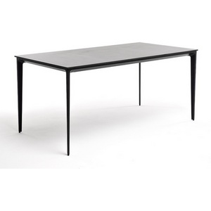 Изображение товара Малага обеденный стол из HPL 140х80см, цвет серый гранит, каркас черный 4SIS УТ-00006034 (прямоугольная столешница, 4 ножки)