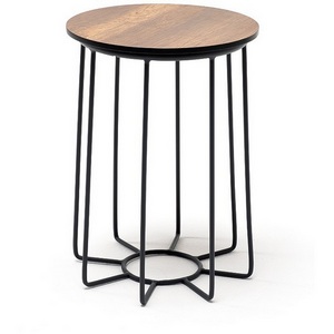 Изображение товара Эквадор журнальный стол из HPL D40 H55, каркас из алюминия темно-серый (RAL 7024) муар, цвет столешницы дуб 4SIS УТ-00006325 (круглая столешница)