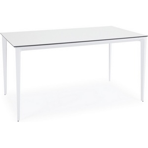 Изображение товара Малага обеденный стол из HPL 140х80см, цвет молочный, каркас белый 4SIS УТ-00006567 (прямоугольная столешница, 4 ножки)