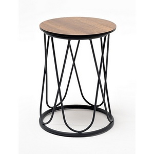 Изображение товара Перу журнальный стол из HPL D40 H55, каркас из алюминия темно-серый (RAL 7024) муар, цвет столешницы дуб 4SIS УТ-00006657 (круглая столешница, О-образная опора)