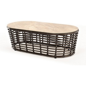 Изображение товара Валенсия журнальный столик из искусственного ротанга, цвет бронзовый 4SIS УТ-00006746 (овальная столешница)