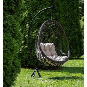 Изображение товара "Венеция" подвесное кресло-кокон из искусственного ротанга, цвет бронзовый с бежевой подушкой 4SIS арт.УТ-00006751