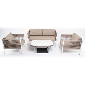 Изображение товара "Касабланка" лаунж-зона плетеная из роупа 4-местная, цвет серо-коричневый 4SIS арт.УТ-00007280