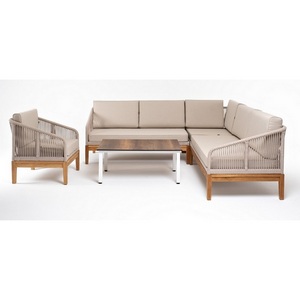 Изображение товара "Канны" модульная угловая лаунж-зона из роупа (веревки), цвет темно-серый 4SIS арт.УТ-00007285