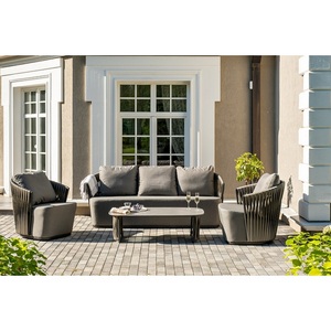 Изображение товара "Флоренция" лаунж-зона из искусственного ротанга, цвет графит 4SIS FS3C2T-4-SET