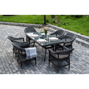 Изображение товара "Амароне" обеденная группа из искусственного ротанга на 6 персон, цвет графит 4SIS арт.УТ-00007688