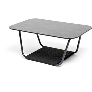 Изображение товара Гранада журнальный стол 900x600 мм из HPL, цвет серый гранит, каркас темно-серый (RAL7024) муар, роуп темно-серый 4SIS УТ-00008357 (прямоугольная столешница)