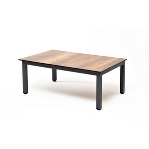 Изображение товара Журнальный столик Канны из HPL 90х60, H40, каркас серый (RAL7024), цвет столешницы дуб 4SIS OAK-90-60-R7024-4sis (прямоугольная столешница, 4 ножки)