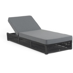 Изображение товара "Ривьера" шезлонг плетеный из роупа, каркас алюминий темно-серый (RAL7024) муар, роуп темно-серый круглый, ткань темно-серая 027 4SIS RIV-SH-001 RAL7024 Mua D-grey(D-gray027)