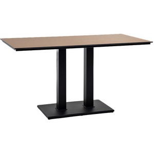 Изображение товара Каффе обеденный стол 140x70 см из HPL , цвет дуб, подстолье двойное черное чугун 4SIS УТ-00008577 (прямоугольная столешница)