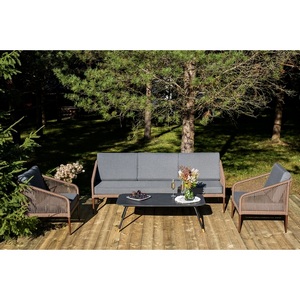 Изображение товара "Канны" лаунж-зона 5-местная плетеная из роупа (веревки), роуп коричневый 4SIS арт.УТ-00009346