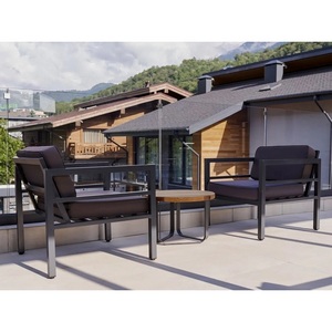 Изображение товара "Эстелья" кресло, каркас алюминий темно-серый (RAL7024) муар, ткань темно-серая 027 4SIS арт.УТ-00009506