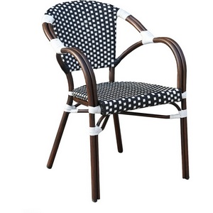 Изображение товара "Кабри" плетеный стул из искусственного ротанга, цвет черно-белый 4SIS ZF2100C black